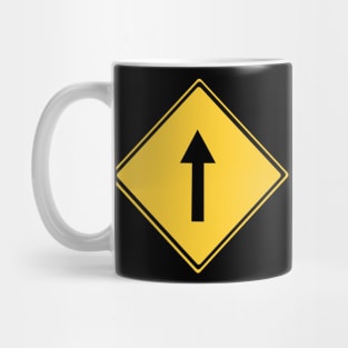 Go Straight Warning Sign Mug